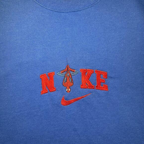 Blue Nike x Spider-Man Embroidered Sweatshirt - Men’s Large - Picture 3 of 4